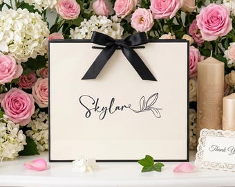 Pochettes cadeaux personnalisées avec nom personnalisé : élégantes pochettes pour cadeaux de mariage, invités de bienvenue, sacs de fête