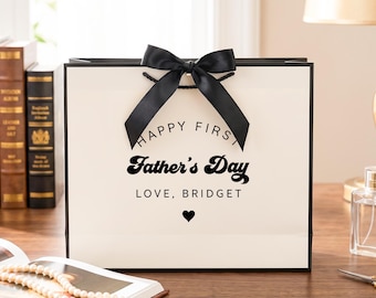 Sac cadeau nouveau papa, sac cadeau en papier personnalisé pour la première fête des pères, sac cadeau personnalisé papa, cadeau Baby Love Hudson