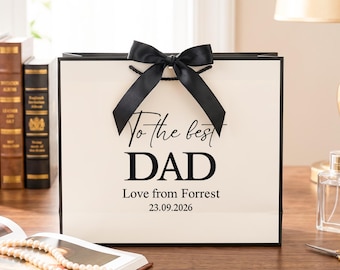 Sac cadeau personnalisé pour la fête des pères Emballage cadeau d'anniversaire papa personnalisé avec noeud élégant