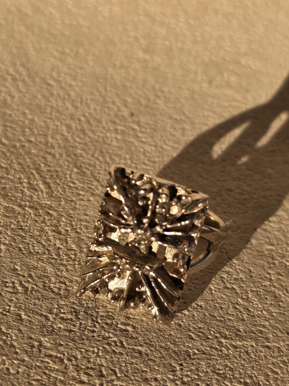 Vintage Brutalist Style Statement Ring, Sculptura… - image 6