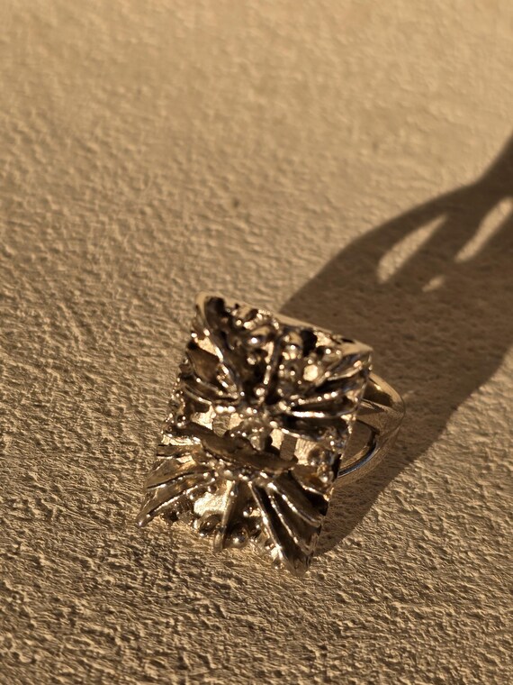 Vintage Brutalist Style Statement Ring, Sculptura… - image 2