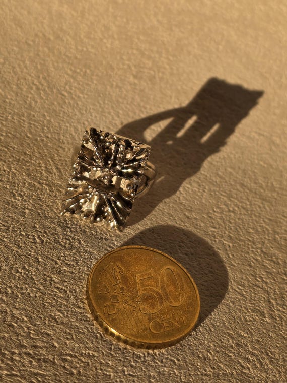 Vintage Brutalist Style Statement Ring, Sculptura… - image 7