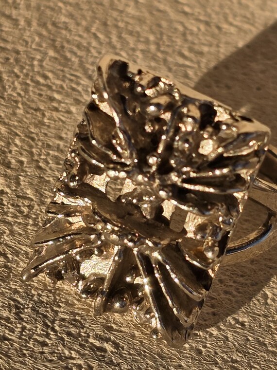 Vintage Brutalist Style Statement Ring, Sculptura… - image 5