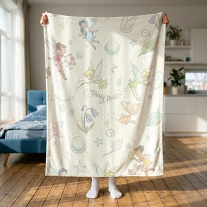 Tinkerbell-Decke, Feenstaub-Decke, süße Feen-Flanelldecke, Disney-Feen-Mädchendecke, Pixie Dust Kinderdecke