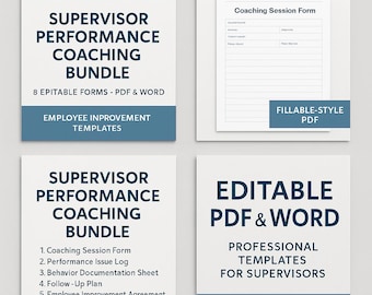 Supervisor Performance Coaching Bundle | Employee Improvement Forms | Supervisor Documentation Templates | Editable PDF + Word