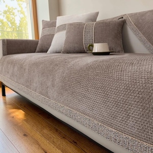 Funda antideslizante premium para sofá de 3 plazas: gruesa, lavable, protectora para sofá, apta para mascotas y para todas las estaciones, funda moderna para muebles.