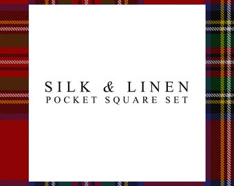 Silk & Linen Handsewn Pocket Squares - Set Of Two