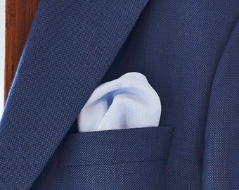 Light Blue Swiss Oxford Cloth - 100% Cotton Pocket Square