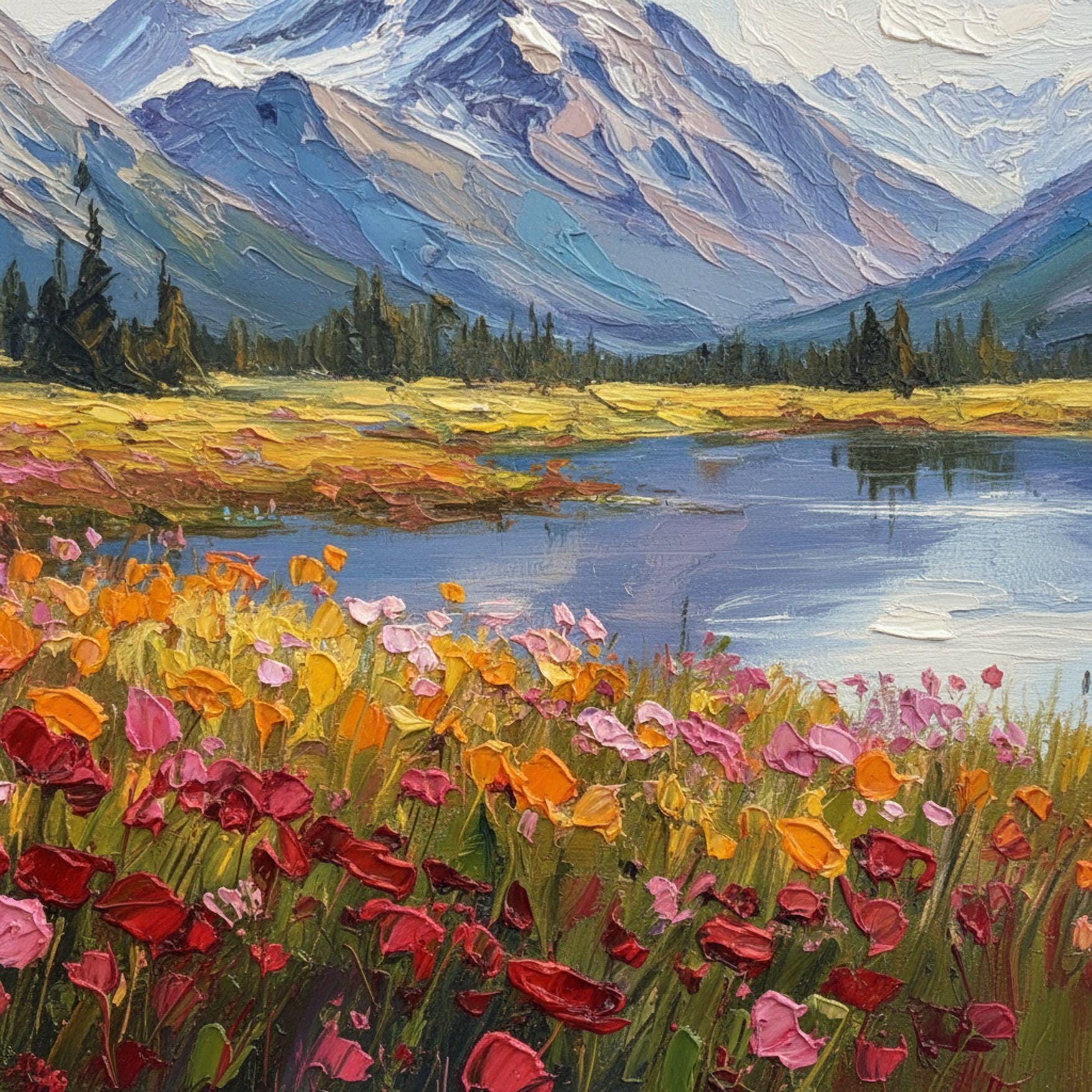 Original Landscape Oil Painting, Large Abstract Wall Art Textured ...