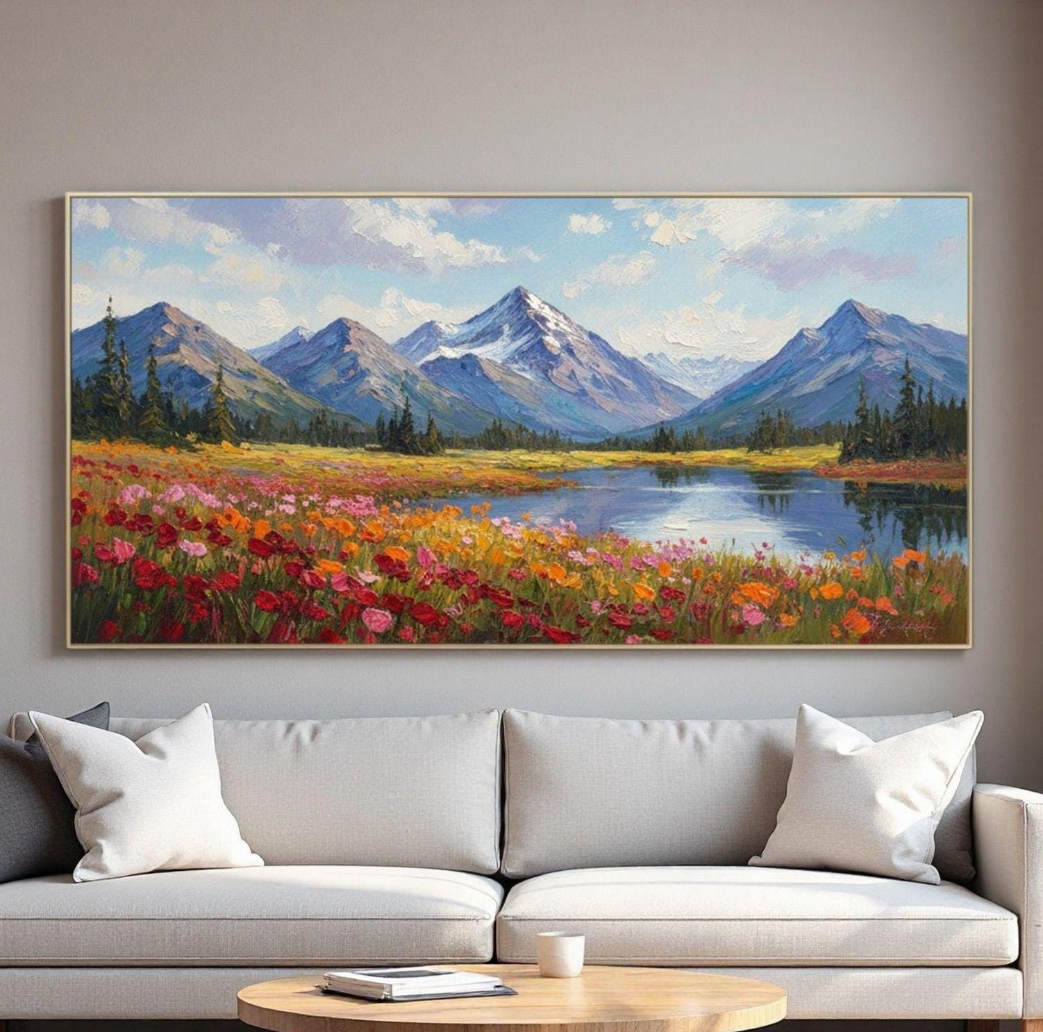 Original Landscape Oil Painting, Large Abstract Wall Art Textured ...
