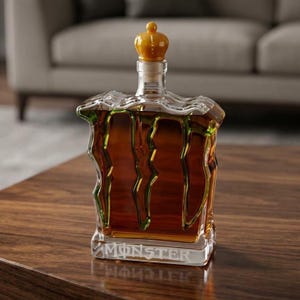Einzigartiger 350-ml-Whisky-Dekanter im „Monster-Stil“ aus Glas, kreative Likörkaraffe, modernes Bar-Dekorationsgeschenk für ihn