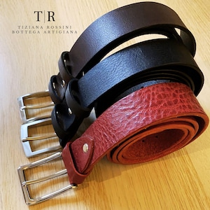 Cintura in cuoio artigianale – Handmade leather belt – Italian vegetable tanned leather – Minimalist belt – Made in Italy