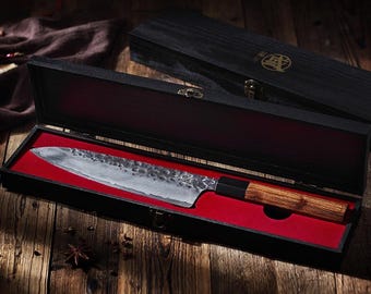 Hand Forged 8-inch Gyuto Chef Knife, High Carbon Steel, Rosewood Handle