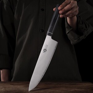 Gyuto kockkniv 8 tum, japansk VG-10 handsmidd kökskniv för kött och grönsaker, G10-handtag med sandelträlåda