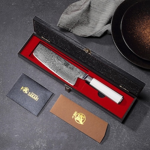 Damascus Nakiri kockkniv, VG-Pro stål, G10 handtag