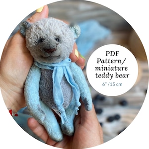 Teddy Bear PDF Pattern • Jointed Soft Toy Design • Vintage-Style Artist Plush • Printable DIY Tutorial