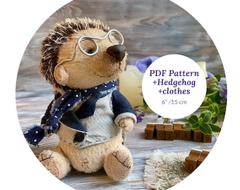 Teddy Hedgehog Sewing Pattern, Clothes Pattern (PDF) printable template