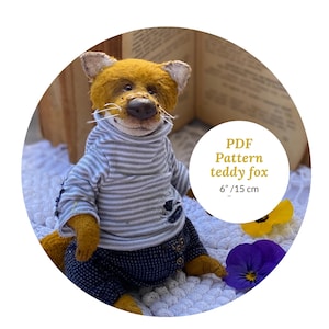 Fox Boy Teddy Schnittmuster PDF - Stofftier Sammlerstück mit Kleidung Nähevorlage