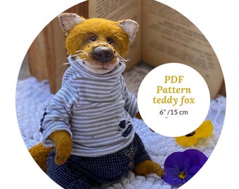 Fox Boy Teddy Pattern PDF – Soft Collectible Toy with Clothes Sewing Template