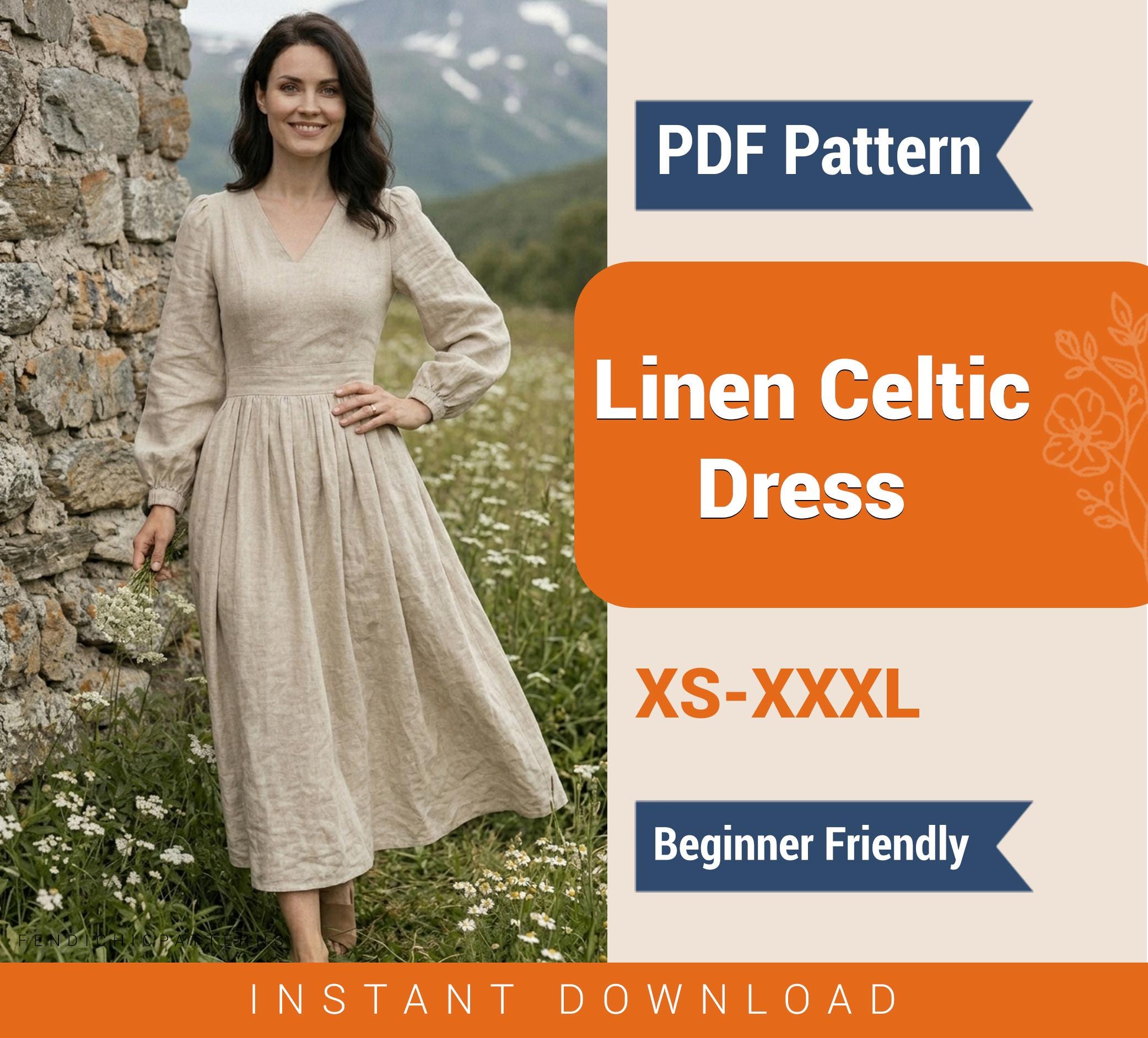 Celtic Linen Dress - Etsy