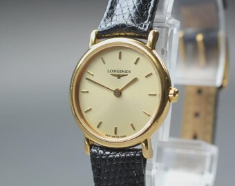 LONGINES Grand Classic 200 7408 23mm Gold Quartz Women's Watch [Near MINT]