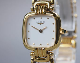 LONGINES L6.201.2 Gold White Dial 21mm Quartz Women's Watch [Near MINT]