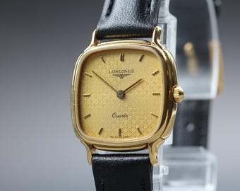LONGINES 153 6880 Gold Dial 22mm Quartz Women's Watch Vintage [Near MINT]