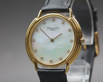 CHRISTIAN DIOR 59.121.2 Montre pour femme avec cadran en coquillage et diamants 12P, [sauf + 5]
