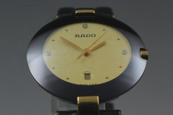 RADO Jubile 129.3577.4N Gold Dial Black 30mm Quartz Women's Watch