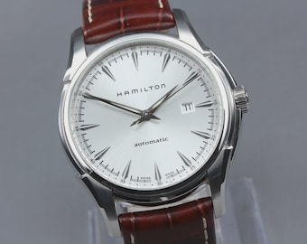 HAMILTON Jazzmaster H327150 44mm Silver Date Automatic Men's Watch [Near MINT]