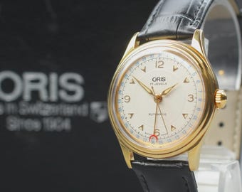 Oris 7403-26 Pointer Date Gold 34mm Automatic Men's Watch [Near MINT w/Box]