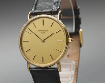 LONGINES Grand Classic L4.637.2 Gold Dial Quartz Men's Watch [Near MINT]