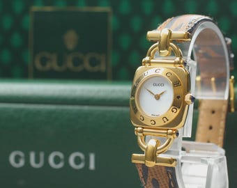 Gucci 6300L White Dial Gold 22mm Quartz Women's Watch [Near MINT w/Box]