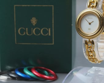 Gucci 1100L Change Bezel 6 Colors Quartz Women's Watch [Near MINT w/Box]