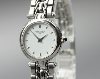 LONGINES L5.203.4 White Dial 22mm Quartz Women's Watch Vintage [Near MINT]