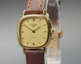 LONGINES L153.4 7049 Gold Dial 22mm Quartz Women's Watch Vintage [Near MINT]