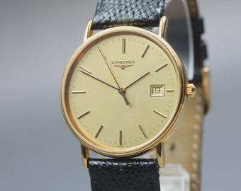 LONGINES Grand Classic L4.636.2 Gold Dial Date 33mm Quartz Men's Watch Round