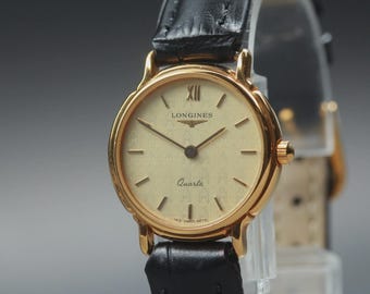 LONGINES 153 6878 23mm Gold Round Quartz Women's Watch Vintage [Near MINT]