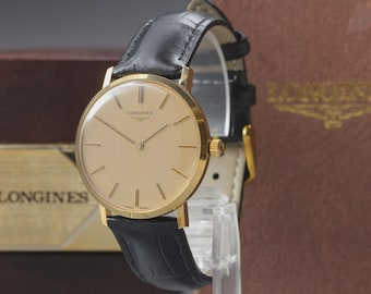 LONGINES Ref.1087 Gold Dial 34mm Hnd Winding Manual Men's Watch Box [Near MINT]