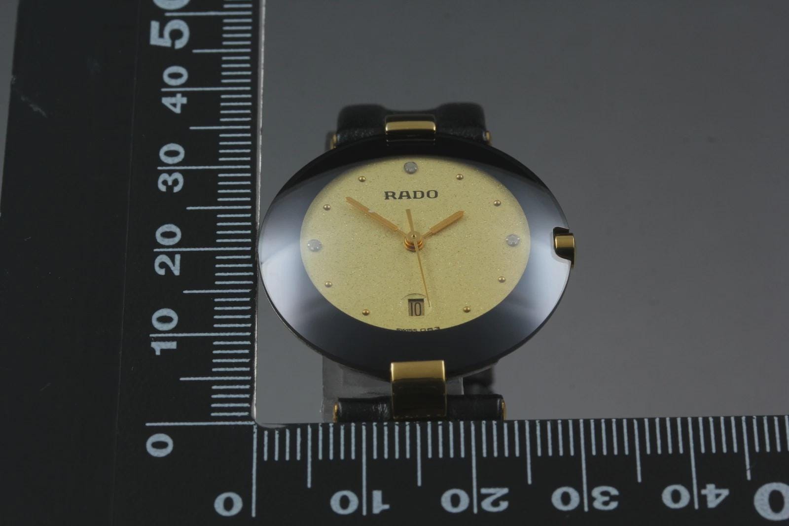 RADO Jubile 129.3577.4N Gold Dial Black 30mm Quartz Women's Watch