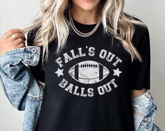 Camiseta divertida de fútbol americano "Fall's Out Balls Out" / Camiseta vintage desgastada de partido universitario / Unisex