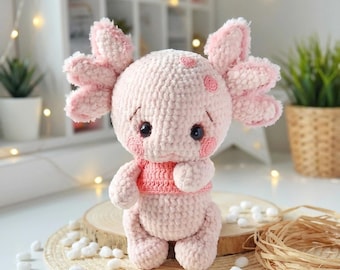 Patrón de crochet para ajolote: Peluche (Patrón PDF)