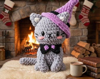 Cat Crochet Pattern PDF Amigurumi Kitty Plush Toy Tutorial No Sew Easy Crochet Pattern Digital Download Cute Animal Crochet
