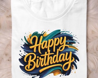 Happy Birthday Typography Svg Png: Cut Ready Digital Design For Cricut Silhouette