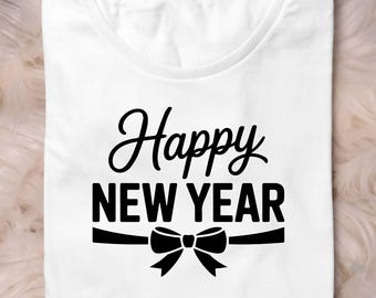 New Year Shirt SVG • Bow Design, Cricut & Silhouette (Digital Download)