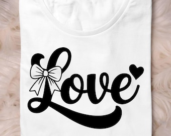 Love Bow PNG SVG | Valentine's Day Graphic (Digital Download)
