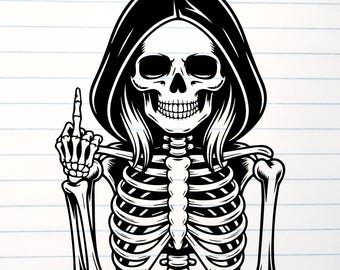 Middle Finger Skeleton SVG, New Year PNG, Cricut, Silhouette (Digital Download)