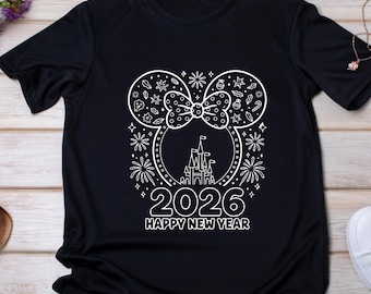 Happy New Year 2026 PNG, Black and White Trendy Shirt Designs (Digital Download)