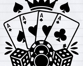 Poker Cards Vector Art, Casino Design (svg, png, eps, ai, dxf)