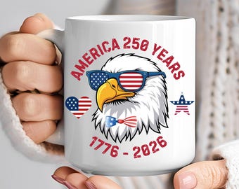 USA 250 Years Anniversary Mug, Patriotic Coffee Cup, American Gift
